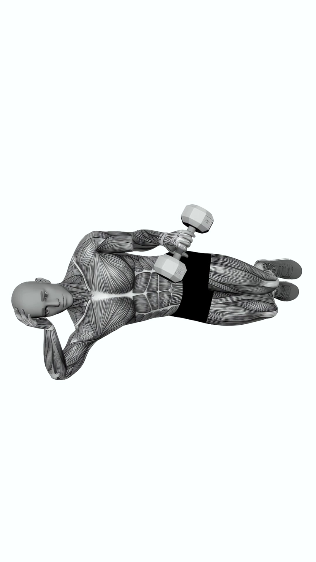 Dumbbell Lying Pronation Rotation On Floor