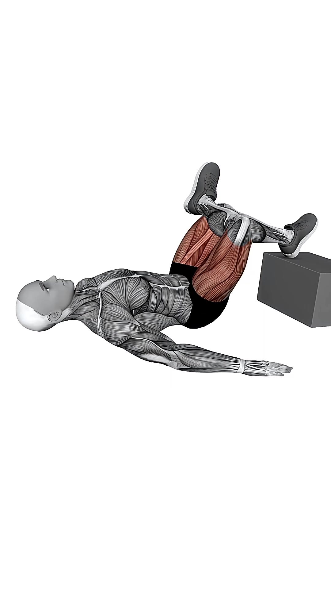 Bodyweight Feet Elevated Figure Four Glute Bridge