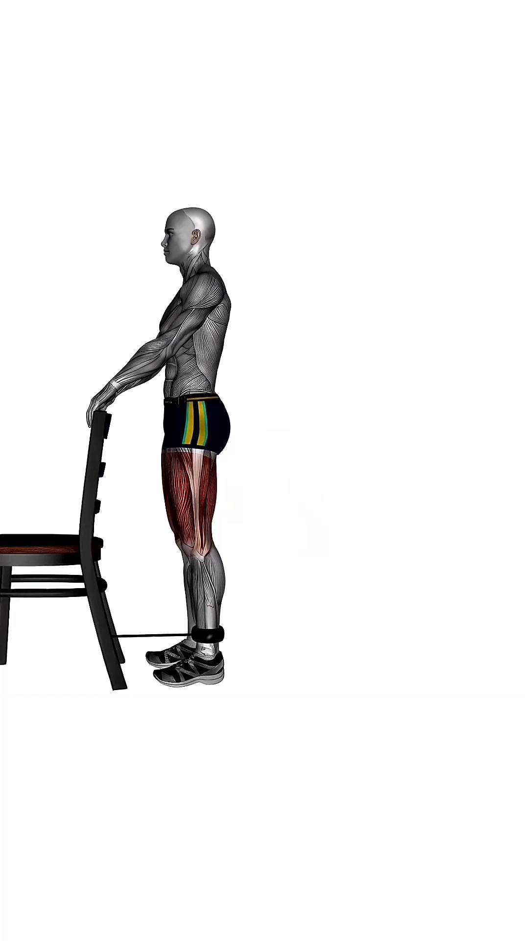 Chair Back Lunge Left Resistance Band