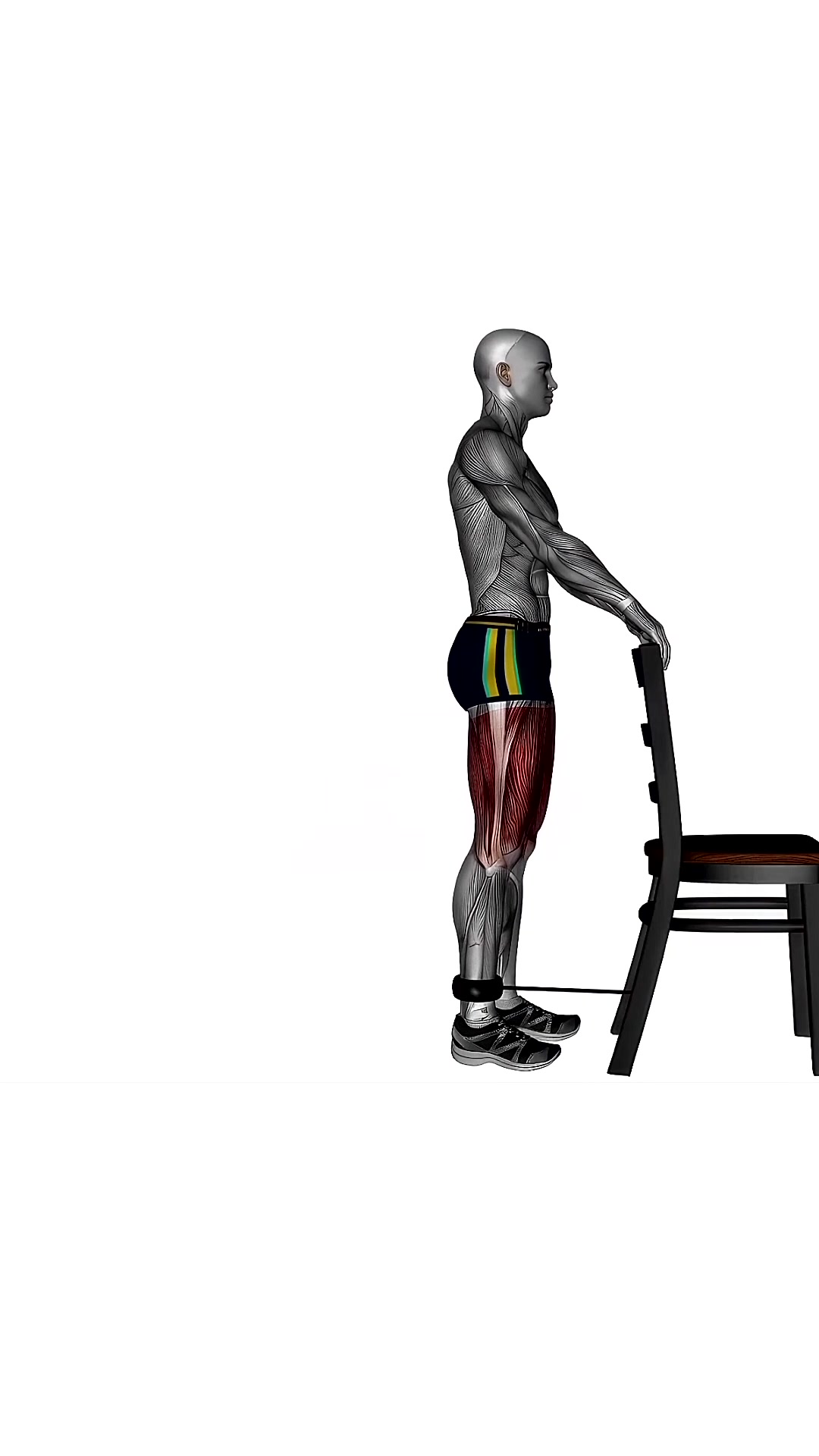 Chair Back Lunge Right Resistance Band