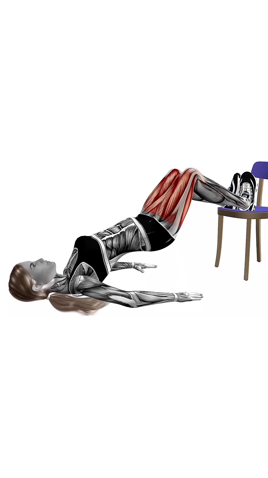 Chair Frog Feet Elevated Glute Bridge Bodyweight