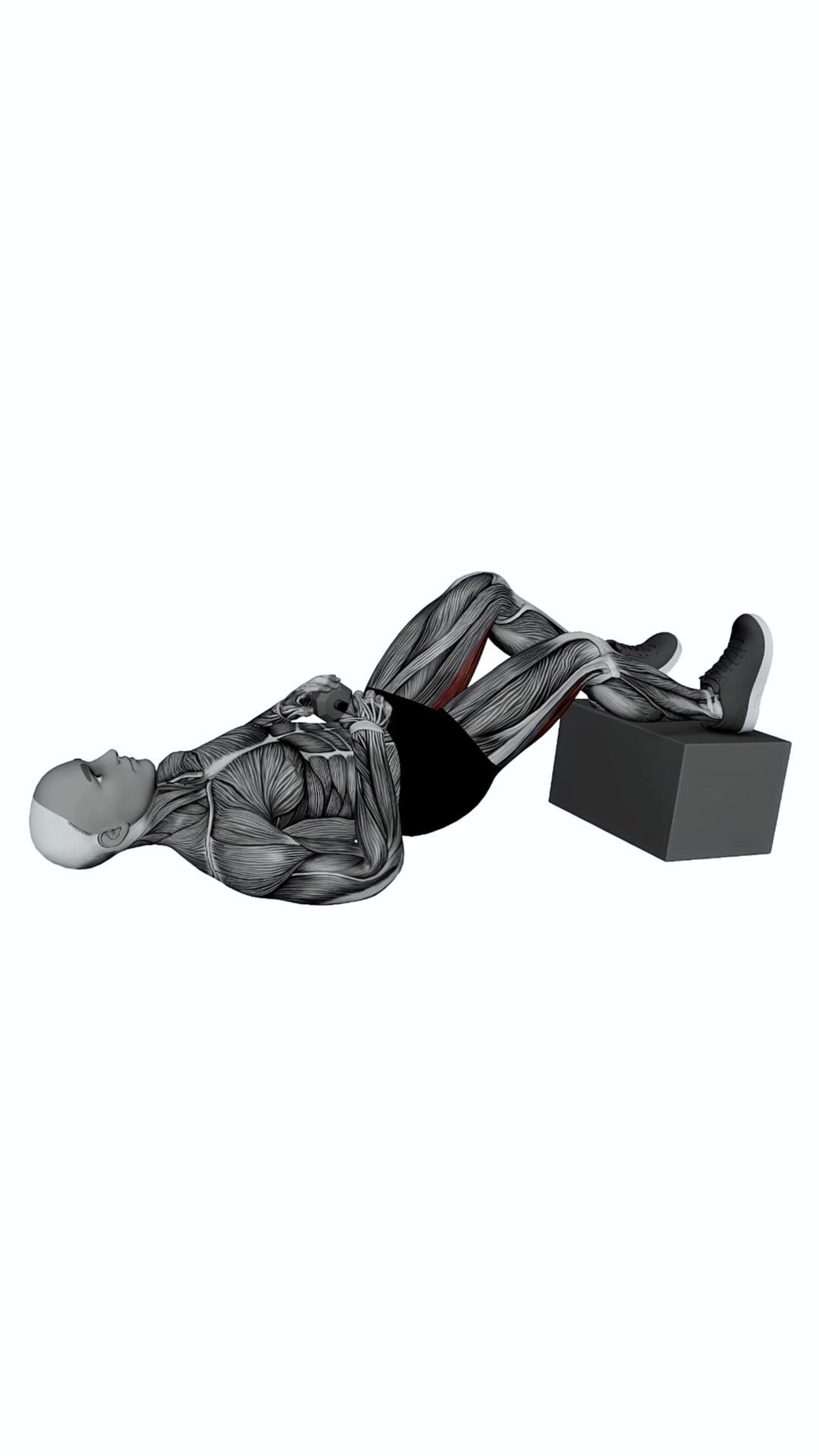 Dumbbell Feet Elevated Staggered Glute Bridge
