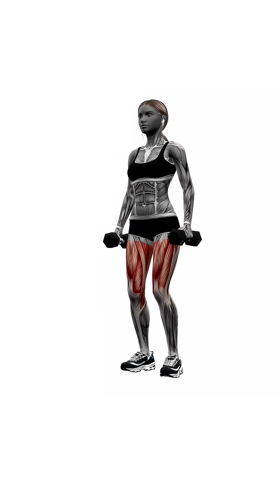 Dumbbell Narrow Stance Squats