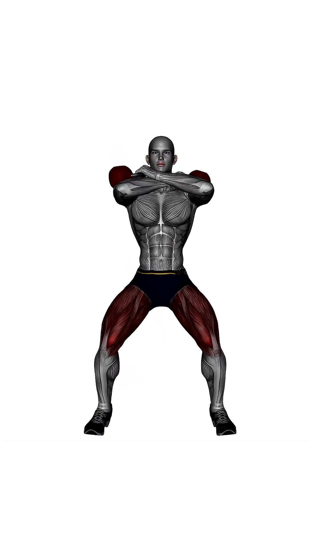 Front Squats Kettlebell Over Shoulders