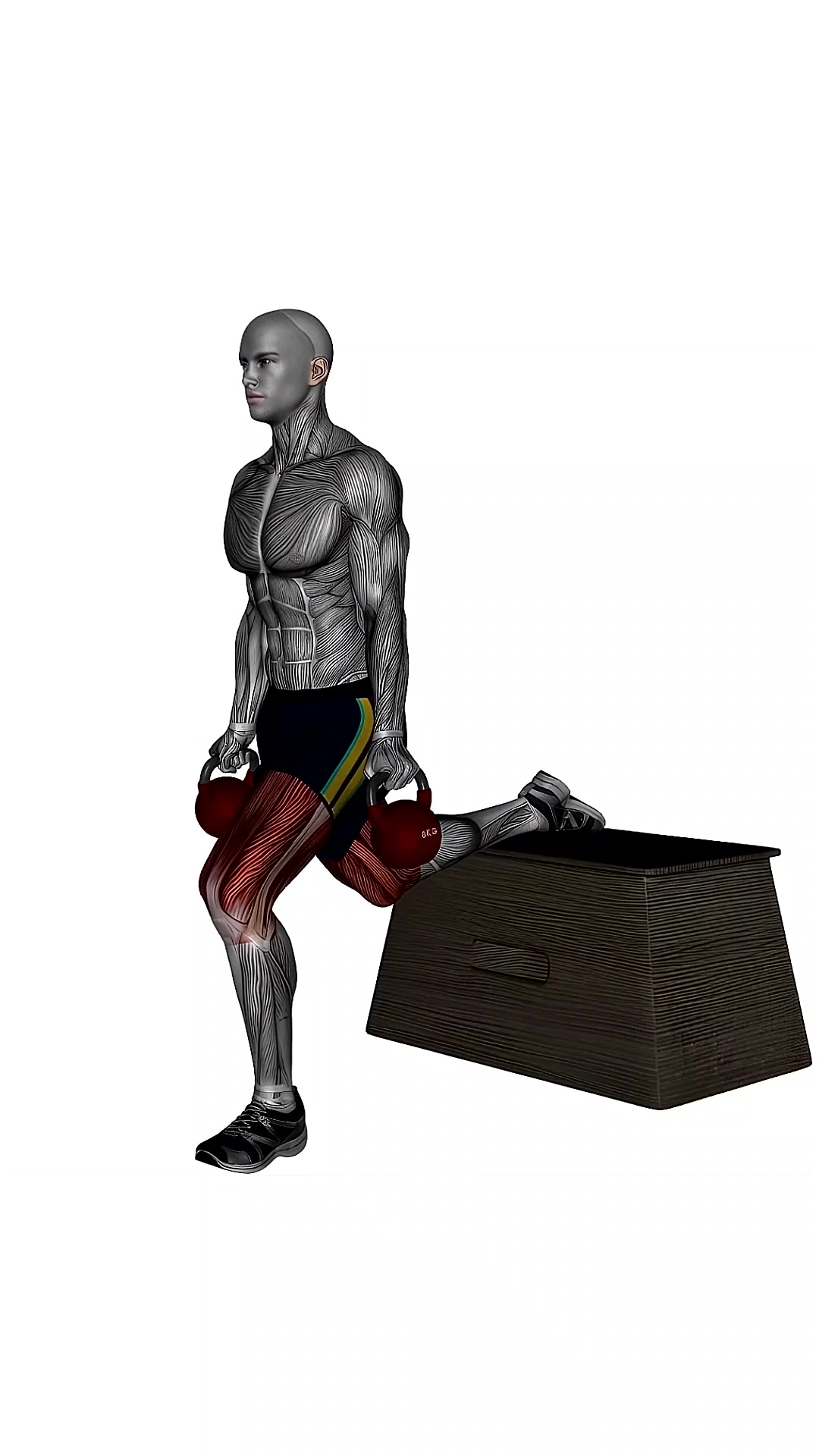 Kettlebell Bulgarian Split Squat Right