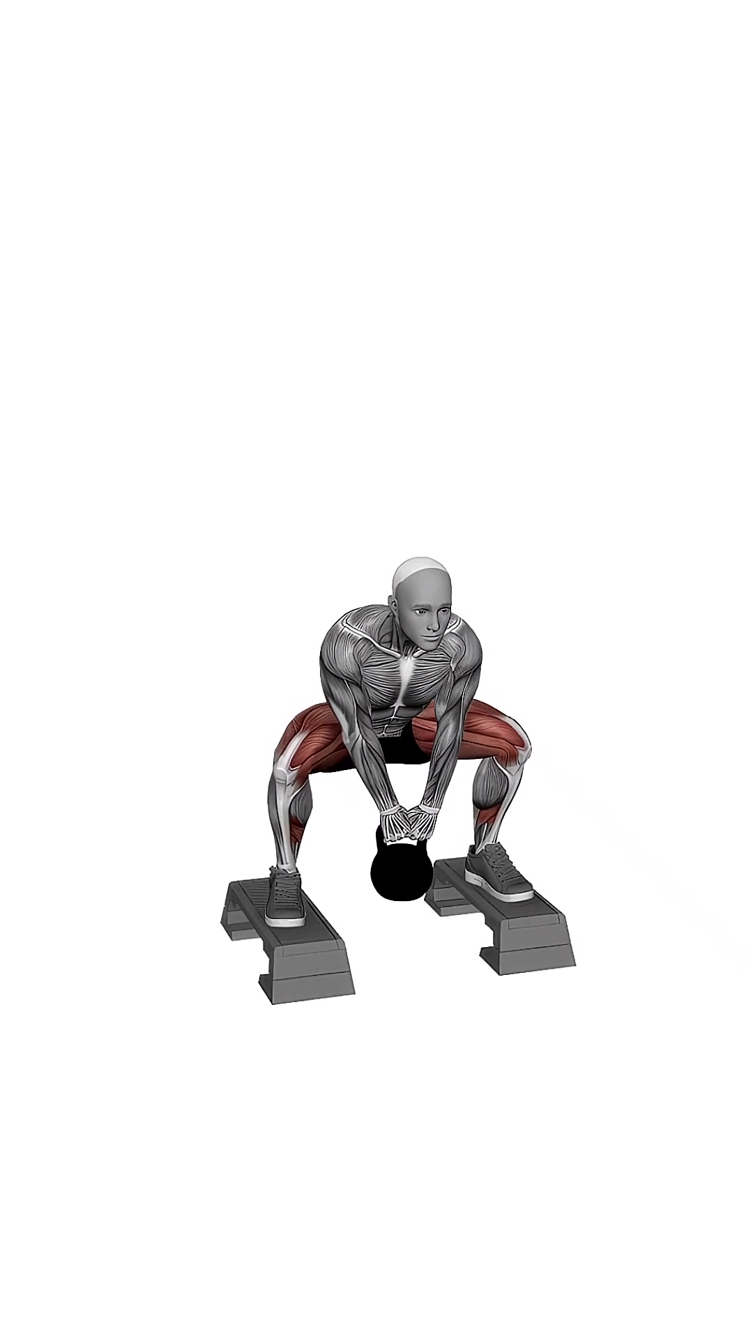 Kettlebell Sumo Squat Off Stepbox