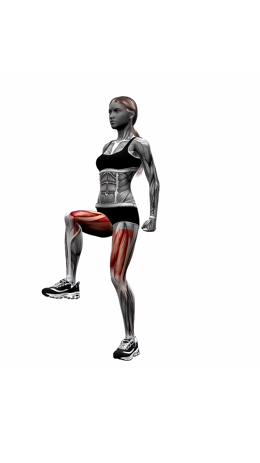 Lunge To Knee Drive Right Bodyweight