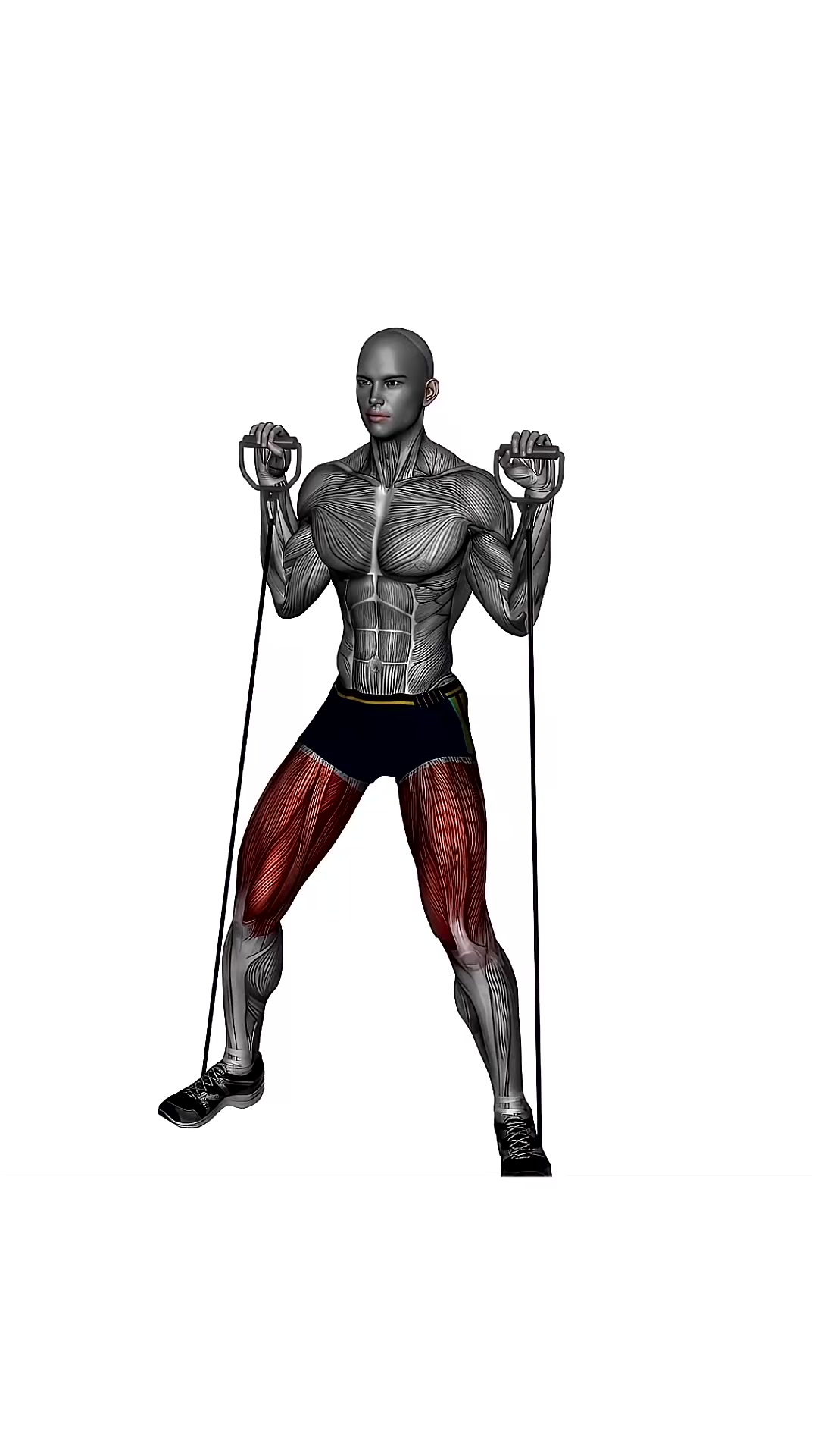 Sumo Squat Over Shoulder Resistance Band