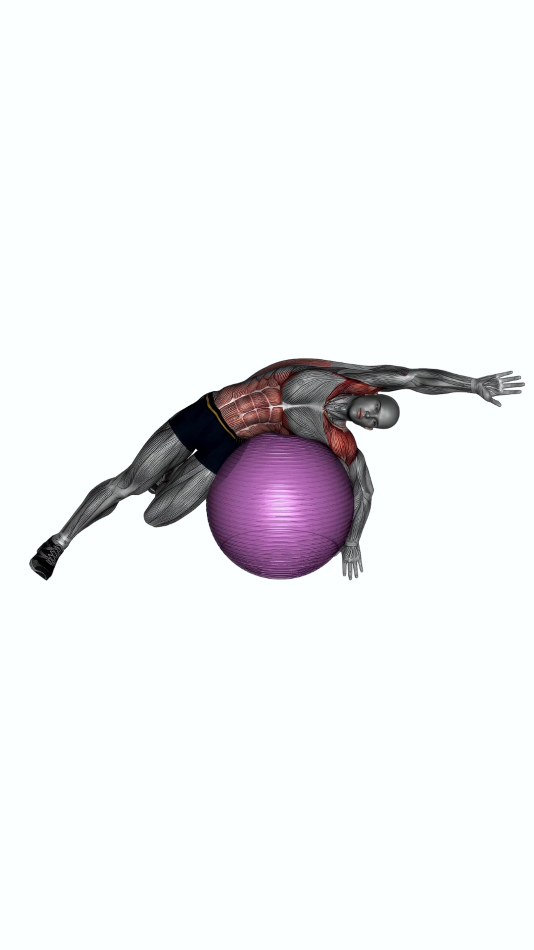 Exercise Ball Lying Side Lat Stretch