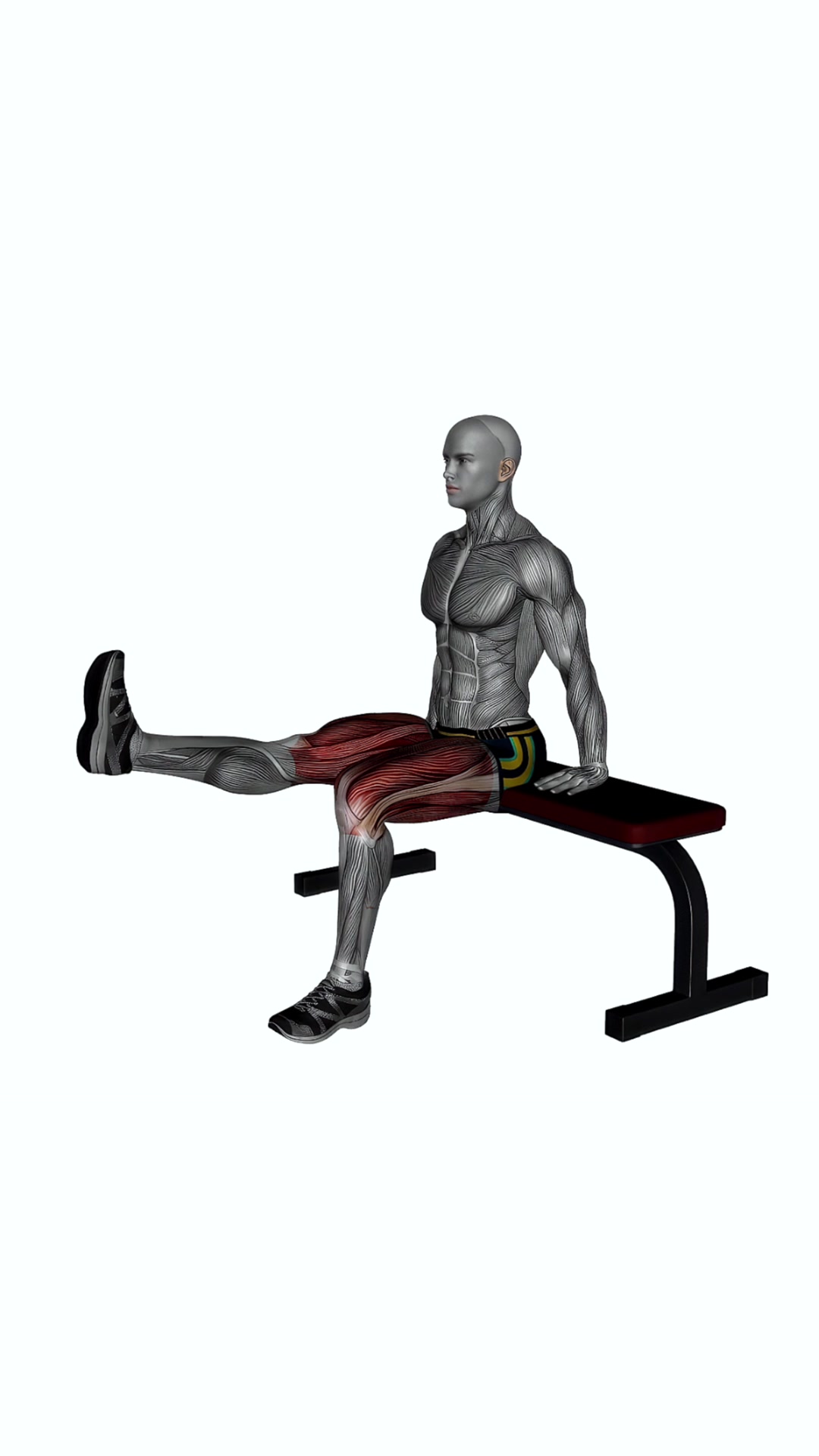 Leg Extended Stretch On Bench