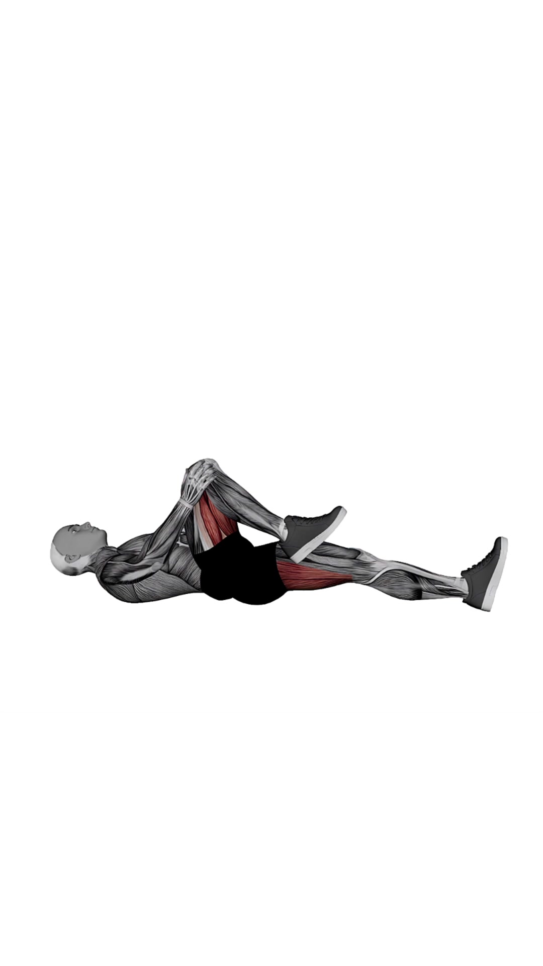 Lying Knee Pull Glutes Stretch